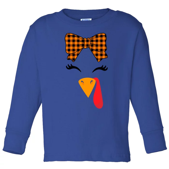 Cute Turkey Face Thanksgiving Day Costume Harvest Festival Gift Toddler Long Sleeve Shirt