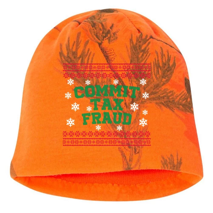 Commit Tax Fraud Ugly Christmas Tacky Holiday Kati - Camo Knit Beanie