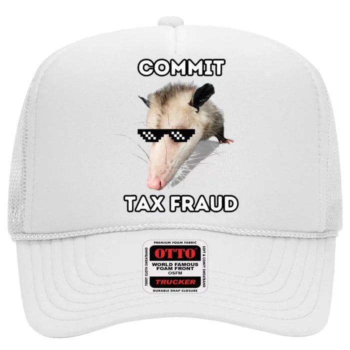 Commit Tax Fraud High Crown Mesh Trucker Hat