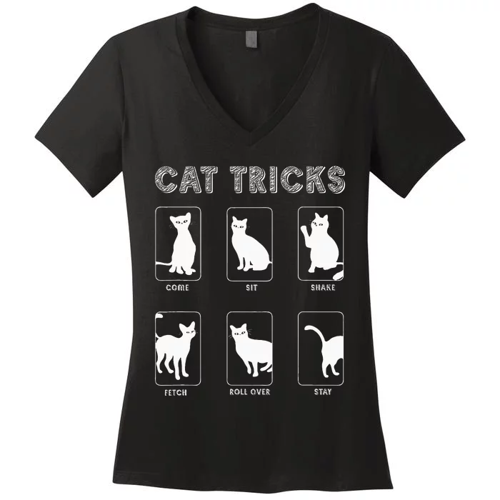 Cat Tricks Funny Kitten Kitty Pet Owner Gift Women's V-Neck T-Shirt