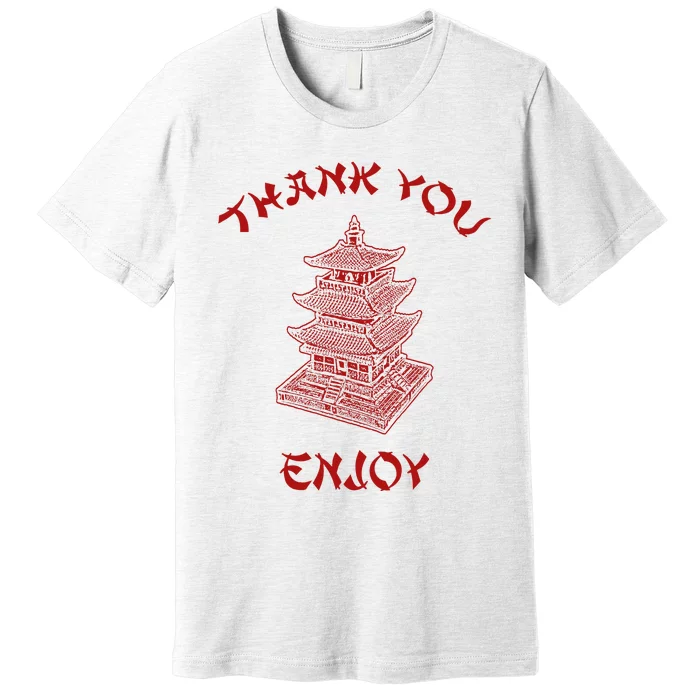 Chinese Takeout Food Thank You Box For Chef Asian Cuisine Premium T-Shirt