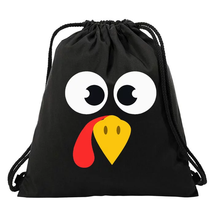 Cute Turkey Face Matching Family Costume Thanksgiving Day Drawstring Bag