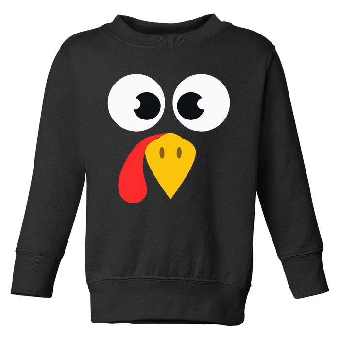 Cute Turkey Face Matching Family Costume Thanksgiving Day Toddler Sweatshirt