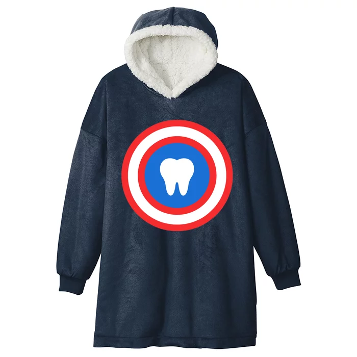 Captain Tooth Funny Dentistry Dentist Hooded Wearable Blanket