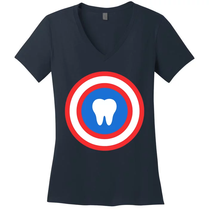 Captain Tooth Funny Dentistry Dentist Women's V-Neck T-Shirt