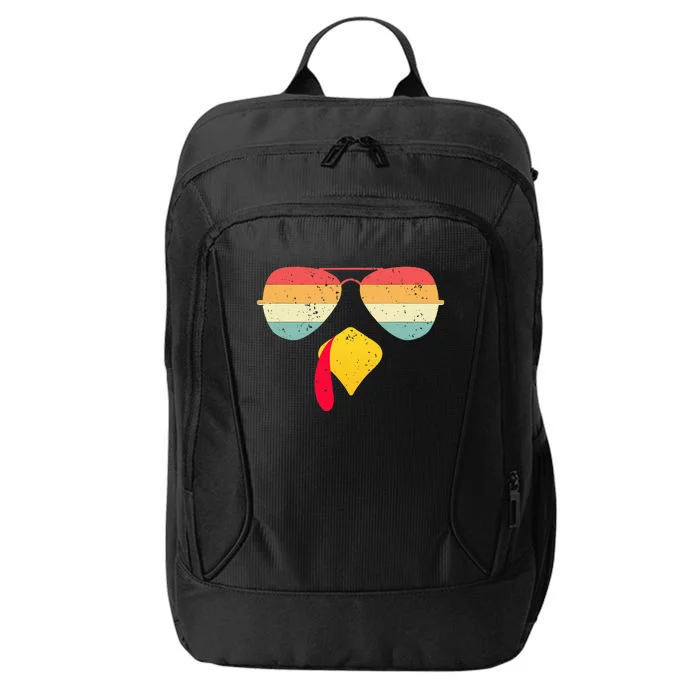 Cool Turkey Face With Sunglasses Funny Thanksgiving City Backpack