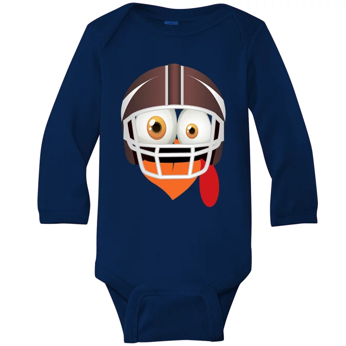 Cool Thanksgiving Football Gift Gobble Turkey Player Gift Baby Long Sleeve Bodysuit