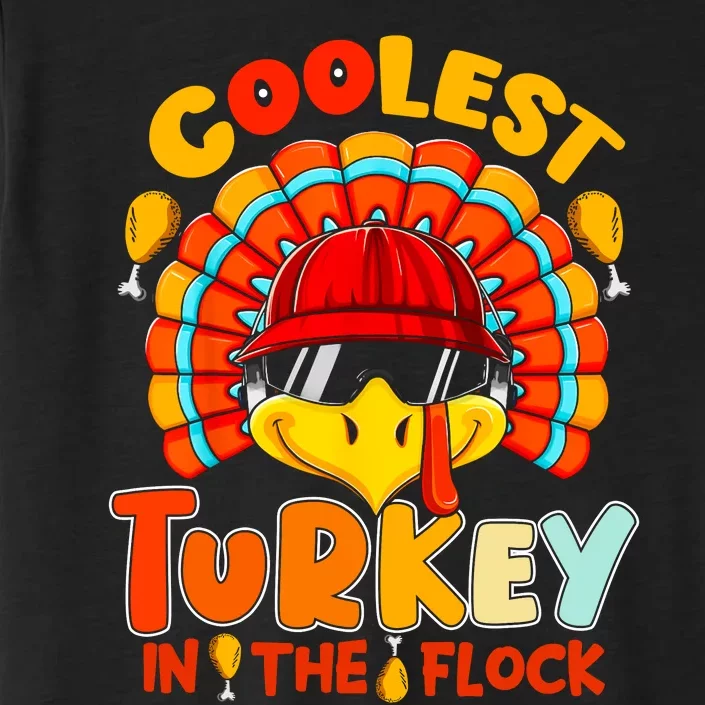 Coolest Turkey Flock Cute Thanksgiving Kids Boys Girls Gift ChromaSoft Performance T-Shirt