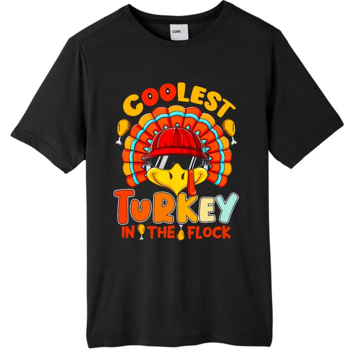 Coolest Turkey Flock Cute Thanksgiving Kids Boys Girls Gift ChromaSoft Performance T-Shirt