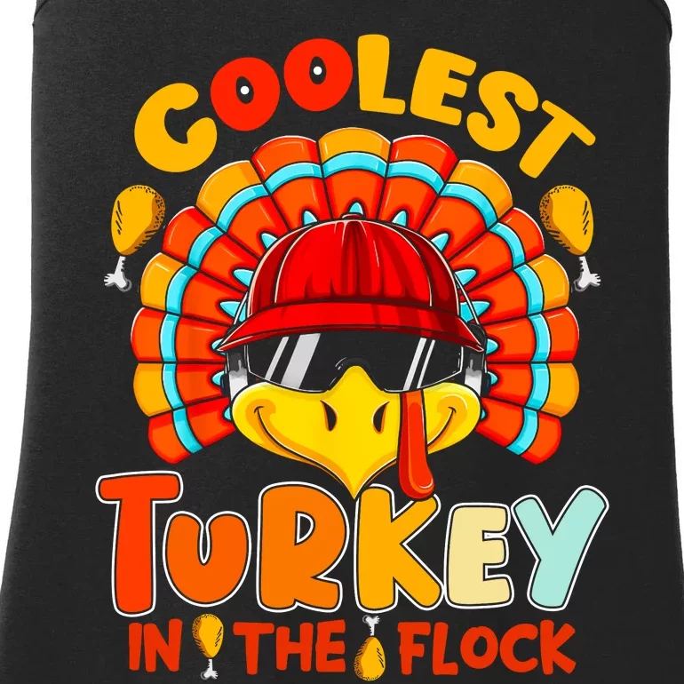 Coolest Turkey Flock Cute Thanksgiving Kids Boys Girls Gift Ladies Essential Tank