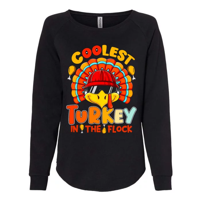 Coolest Turkey Flock Cute Thanksgiving Kids Boys Girls Gift Womens California Wash Sweatshirt