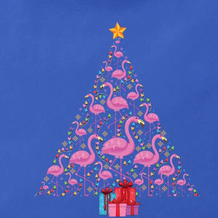 Christmas Tree Flamingo Pink Flamingo Christmas Tree Cute Gift Zip Tote Bag