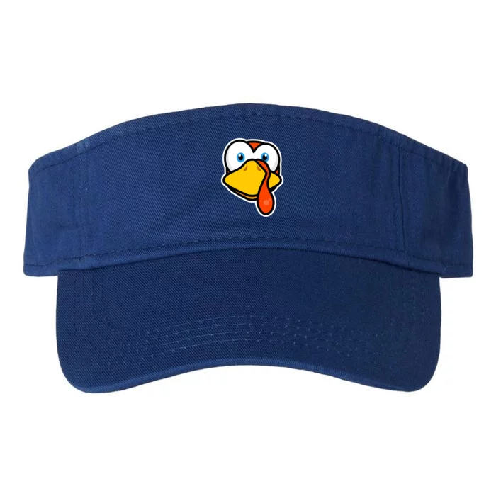 Cute Turkey Face Thanksgiving Costume Gift Valucap Bio-Washed Visor