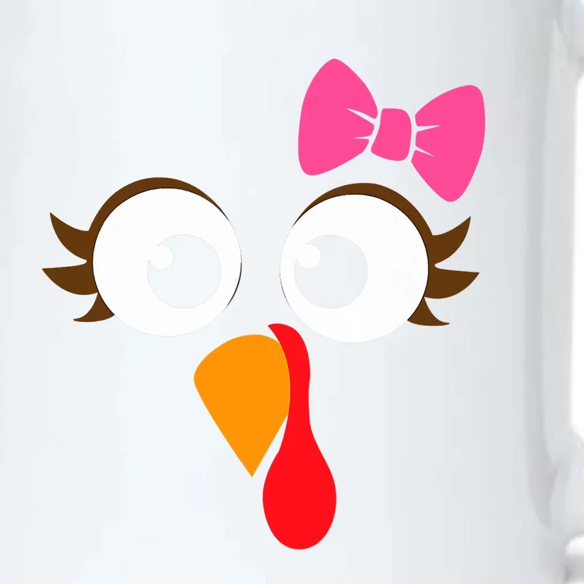 Cool Turkey Face Pink Bow For Funny Thanksgiving Black Color Changing Mug