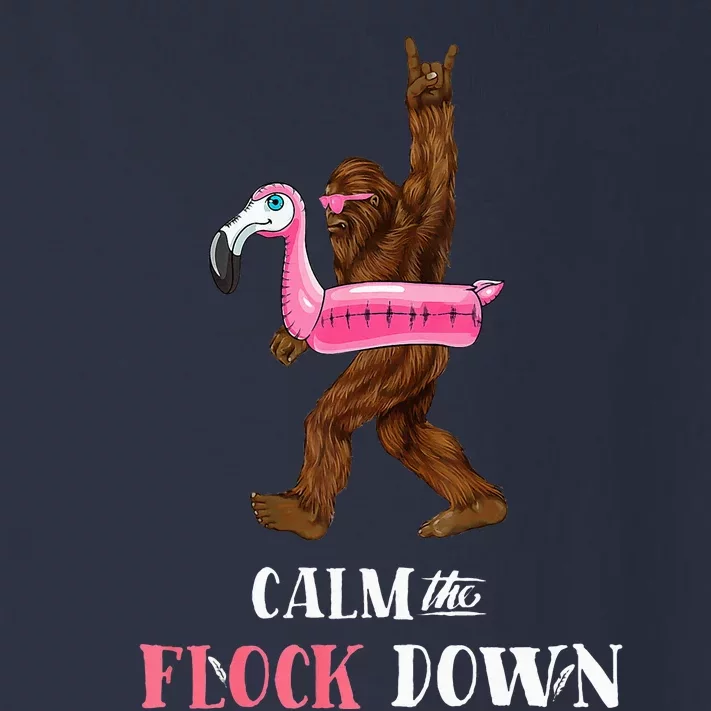 Calm The Flock Down Funny Pool Party Bigfoot Flamingo Toddler Long Sleeve Shirt