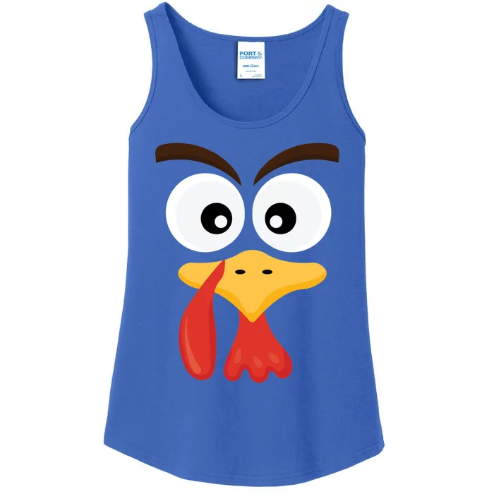 Crazy Turkey Face Funny Thanksgiving Costume Cute Gift Ladies Essential Tank