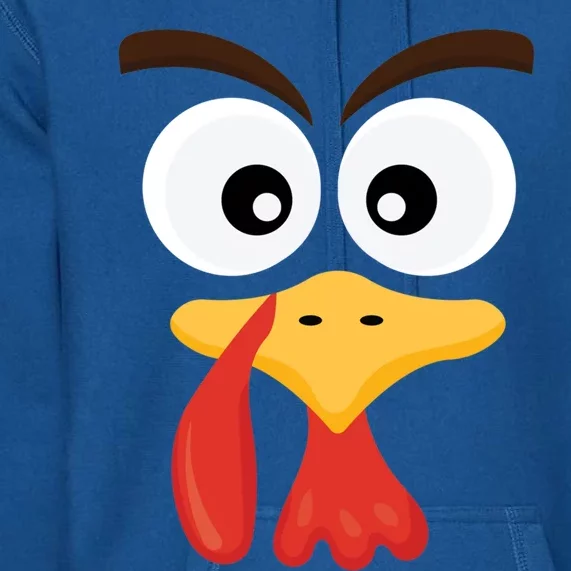 Crazy Turkey Face Funny Thanksgiving Costume Cute Gift Premium Hoodie