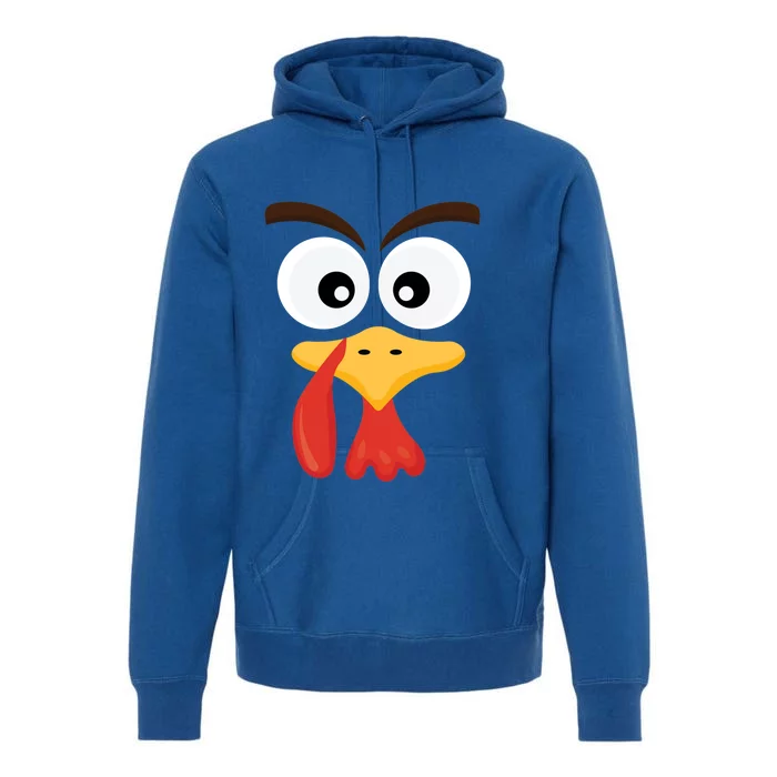 Crazy Turkey Face Funny Thanksgiving Costume Cute Gift Premium Hoodie