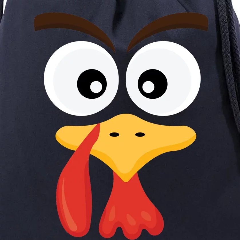 Crazy Turkey Face Funny Thanksgiving Costume Cute Gift Drawstring Bag