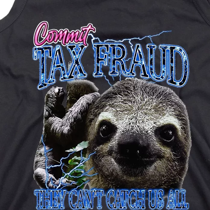 Commit Tax Fraud Retro Bootleg Rap Sloth Streetwear Tank Top