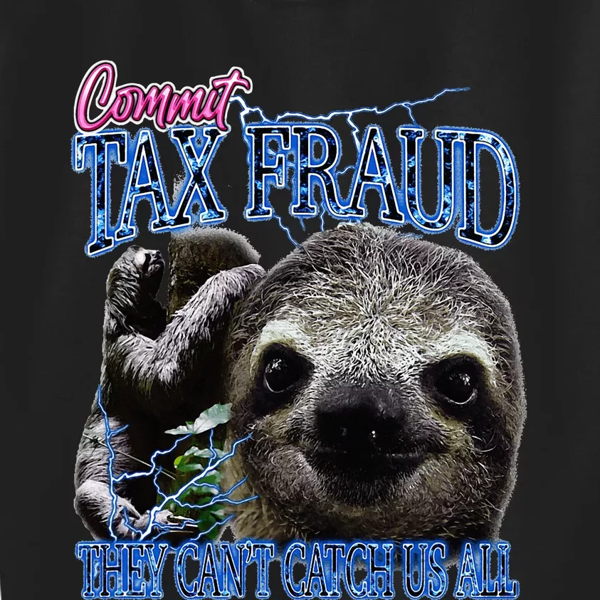 Commit Tax Fraud Retro Bootleg Rap Sloth Streetwear Kids Sweatshirt