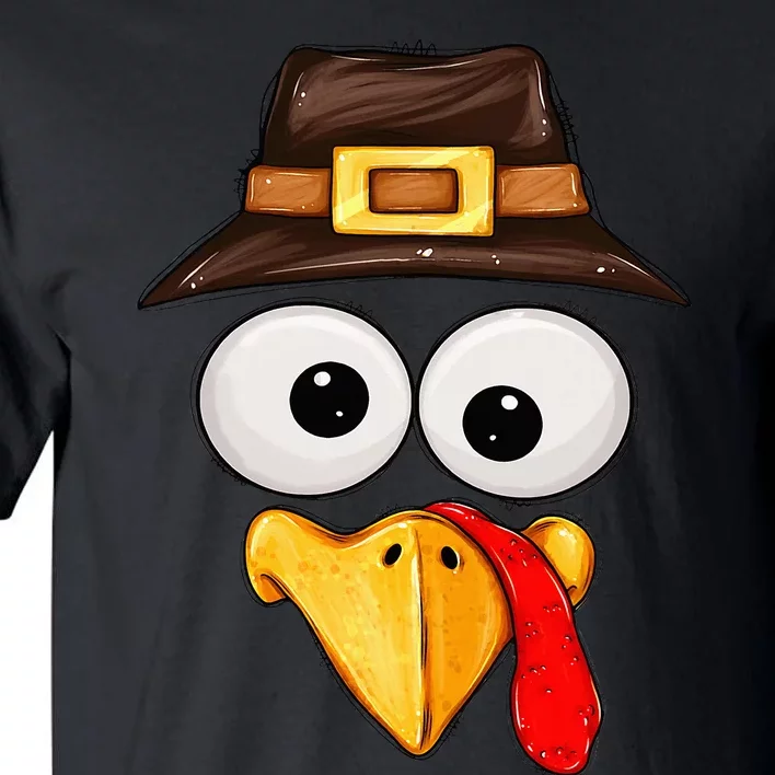 Cute Turkey Face Glasses Thanksgiving Family Tall T-Shirt