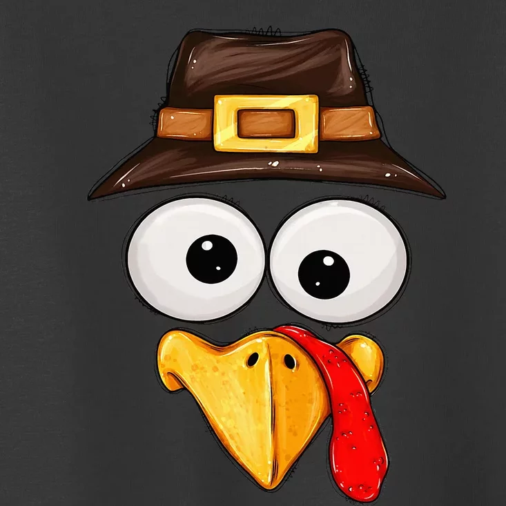 Cute Turkey Face Glasses Thanksgiving Family Toddler T-Shirt