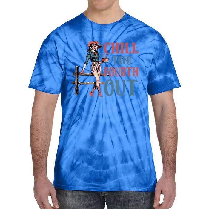 Chill The Fourth Out Cowgirl 4th Of July Tie-Dye T-Shirt