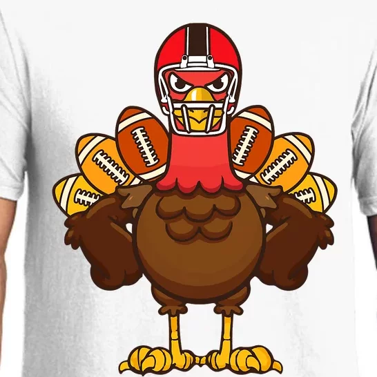 Cool Thanksgiving Football Gobble Player Turkey Pajama Set