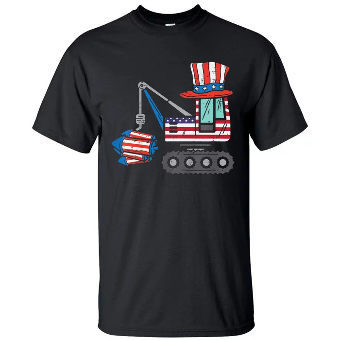 Crane Truck Firecrackers 4th Of July Baby Tall T-Shirt