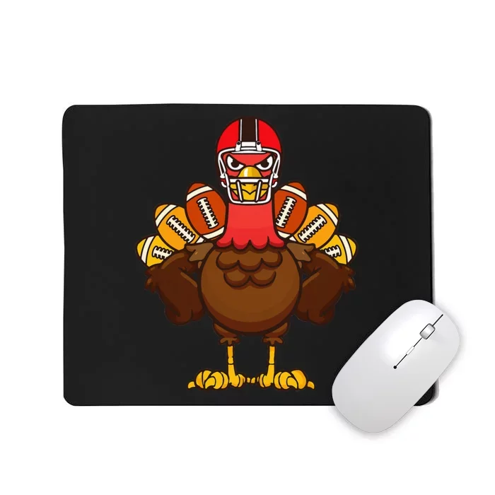 Cool Thanksgiving Football Gobble Player Turkey Mousepad