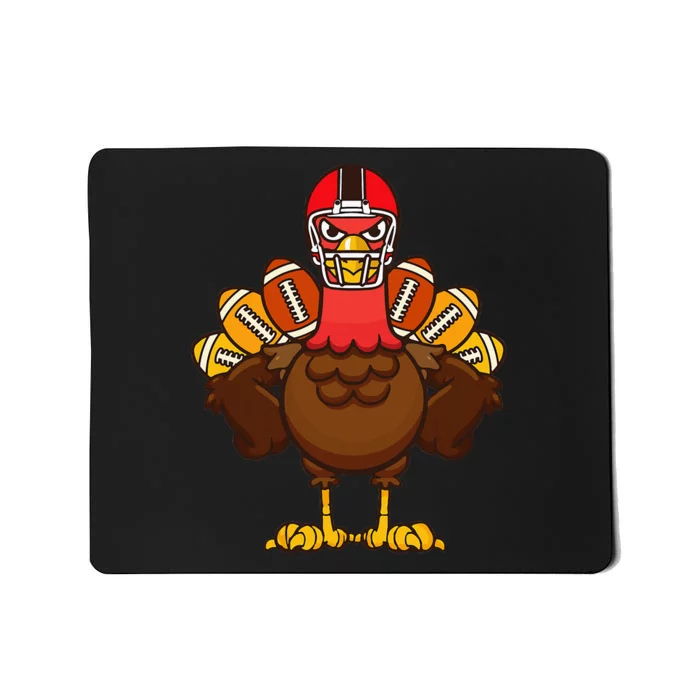 Cool Thanksgiving Football Gobble Player Turkey Mousepad