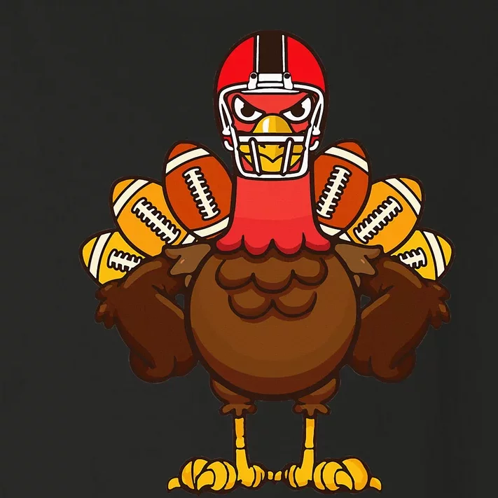 Cool Thanksgiving Football Gobble Player Turkey Toddler Long Sleeve Shirt