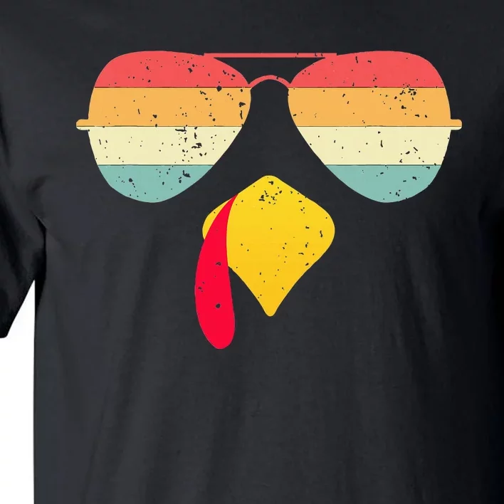 Cool Turkey Face With Sunglasses Funny Thanksgiving Tall T-Shirt