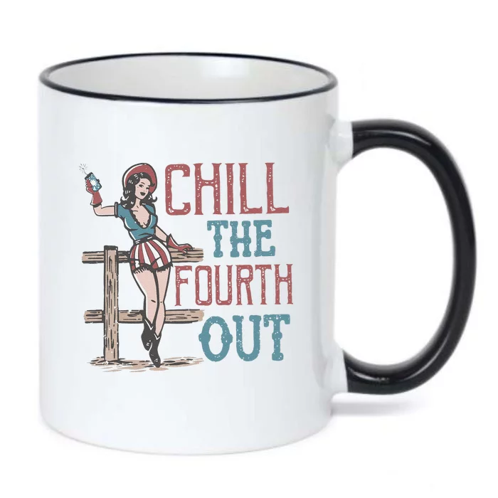 Chill The Fourth Out 4th Of July Black Color Changing Mug