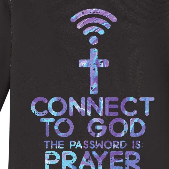 Connect To God Password Prayer Jesus Christian Baby Long Sleeve Bodysuit