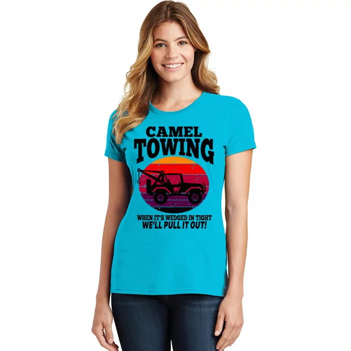 Camel Towing Gift Funny Retro Camel Towing Funny Halloween Gift Women's T-Shirt