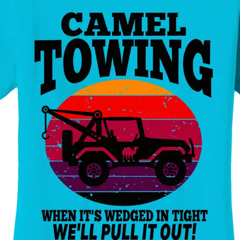 Camel Towing Gift Funny Retro Camel Towing Funny Halloween Gift Women's T-Shirt