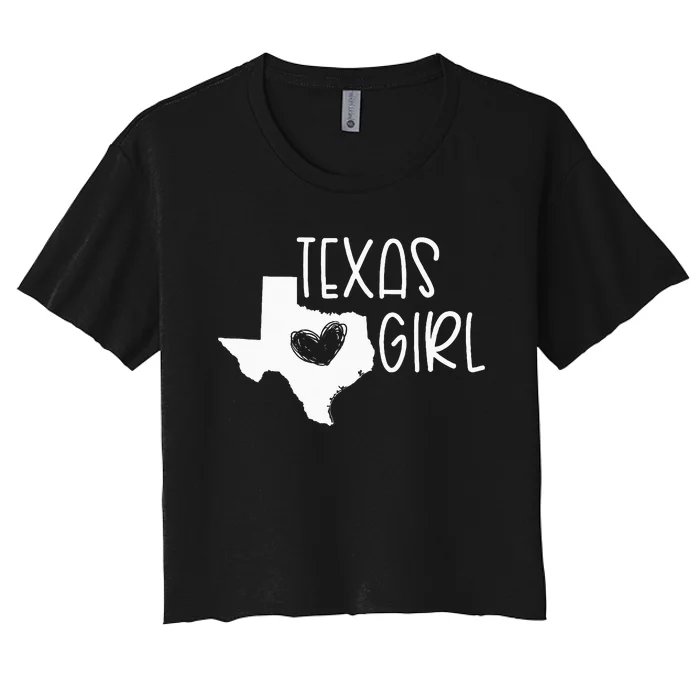 Cute Texas Girl I Love Texas Real Proud Texan Women's Crop Top Tee