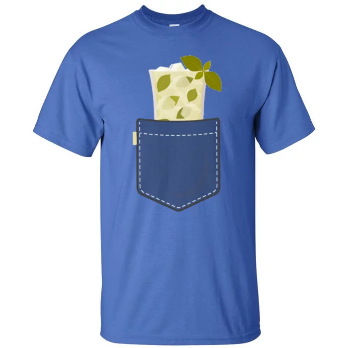 Cocktail To Go In Chest Pocket Mint Julep Great Gift Tall T-Shirt