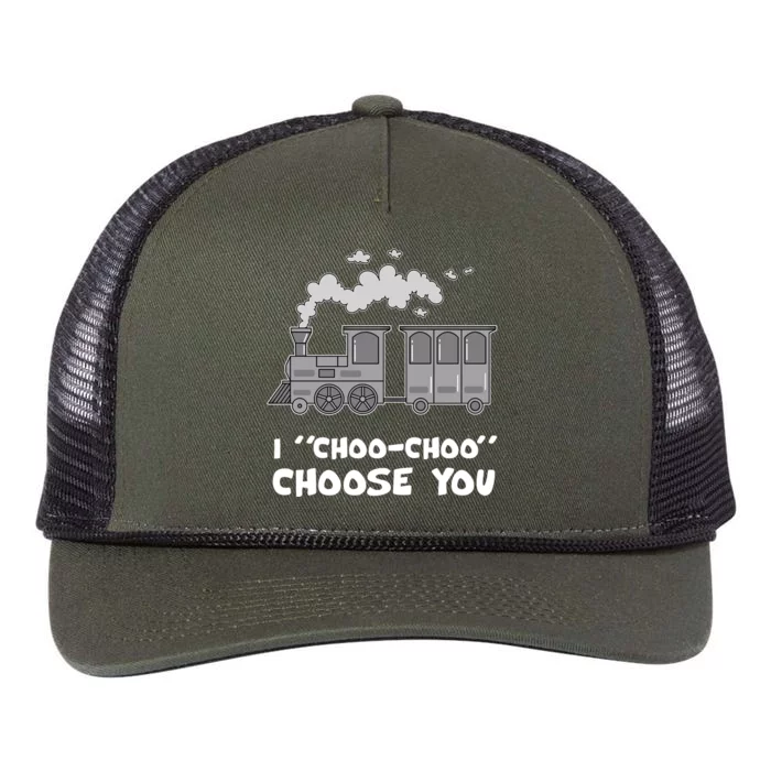 Cute Train Gift I Choo Choo Choose You Meaningful Gift Retro Rope Trucker Hat Cap