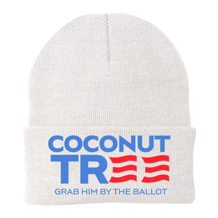 Coconut Tree Grab Him By The Ballot Election 2024 Knit Cap Winter Beanie