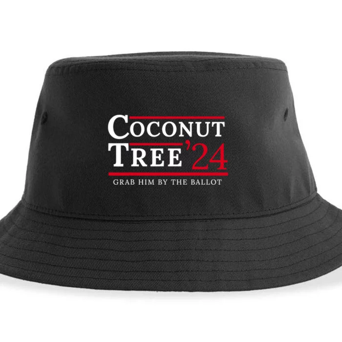 Coconut Tree Grab Him By The Ballot Election 2024 Sustainable Bucket Hat