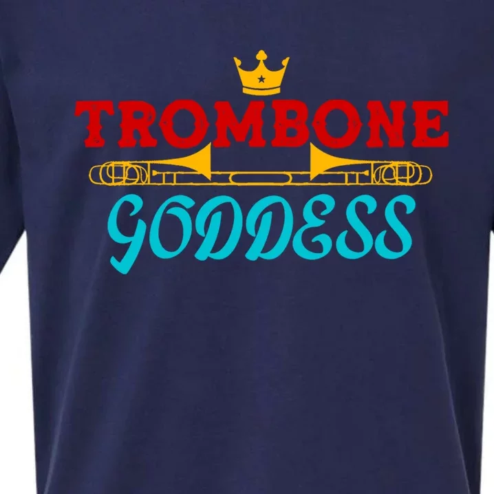 Cute Trombone Goddess Orchestra Band Music Queen Girls Crown Gift Sueded Cloud Jersey T-Shirt