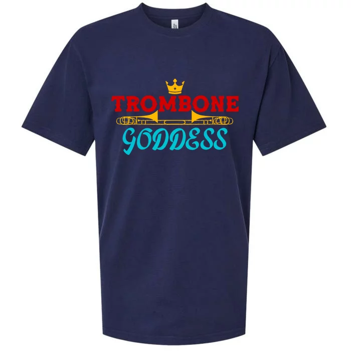 Cute Trombone Goddess Orchestra Band Music Queen Girls Crown Gift Sueded Cloud Jersey T-Shirt