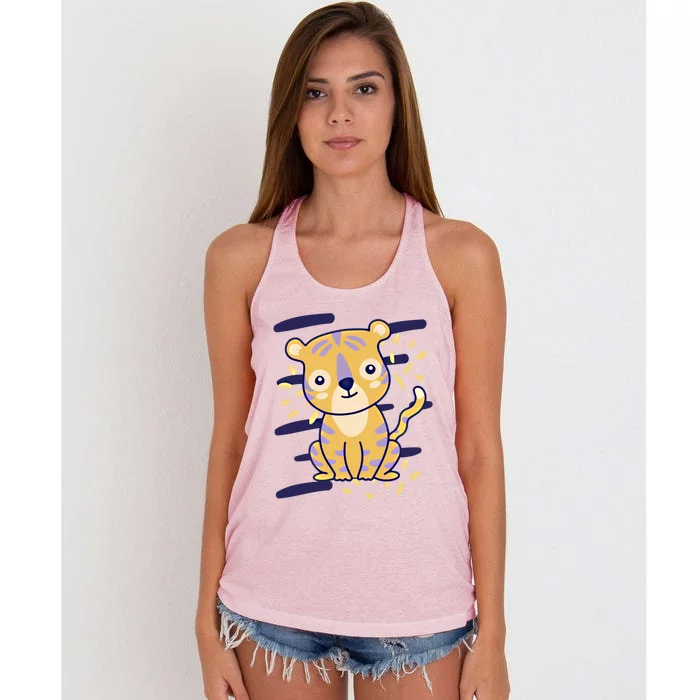 Cute Tiger Gift Women's Knotted Racerback Tank