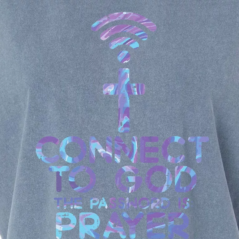 Connect To God Password Prayer Jesus Christian Garment-Dyed Women's Muscle Tee