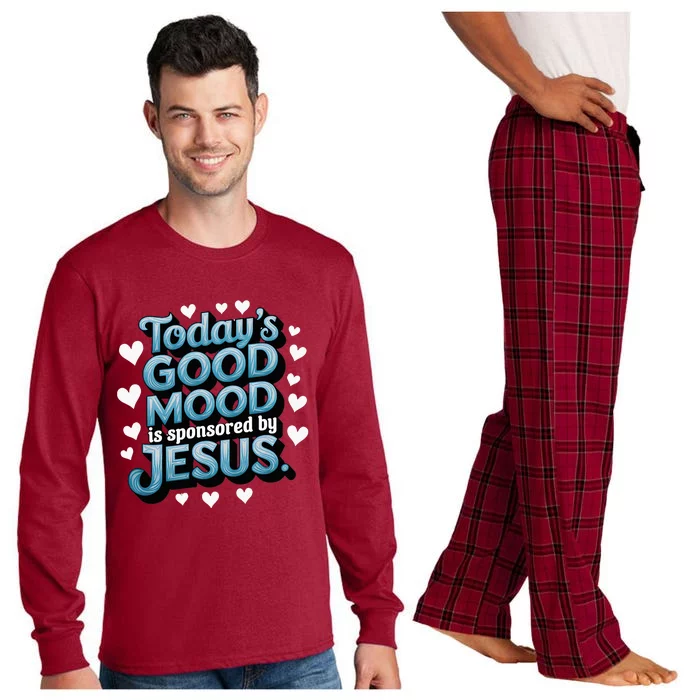 Christian TodayS Good Mood Is Sponsored By Jesus Long Sleeve Pajama Set