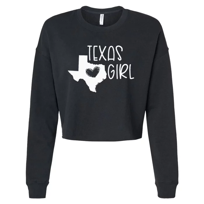 Cute Texas Girl I Love Texas Real Proud Texan Womens Cropped Pullover Crew