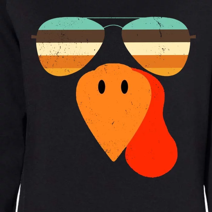 Cool Turkey Gobble Face Shades Funny Thanksgiving Womens California Wash Sweatshirt